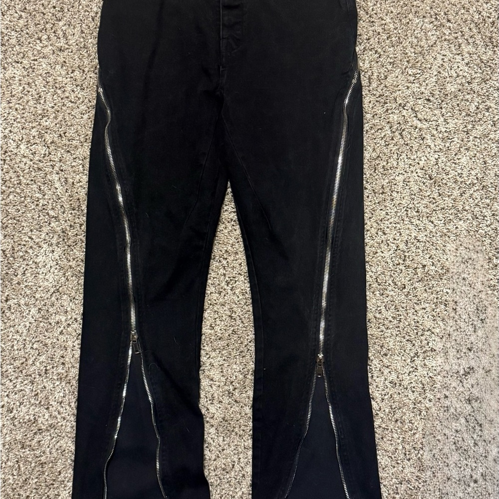 Black Pants with Silver Zipper Accents